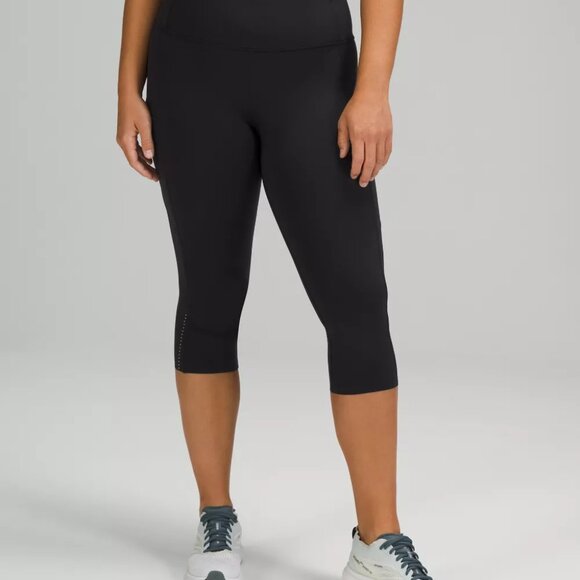 Lululemon Fast and Free High-Rise Crop 19" Pockets, Black, Size 6 - Picture 1 of 4